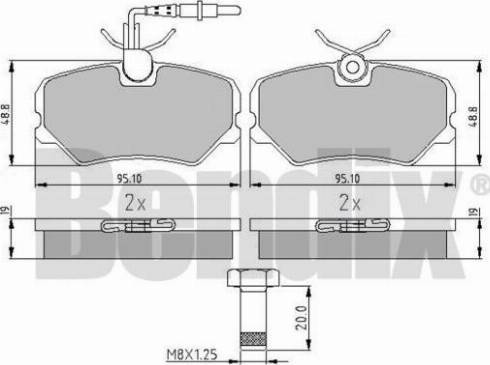 BENDIX 510060 - Тормозные колодки, дисковые, комплект autosila-amz.com