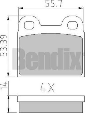 BENDIX 510007 - Тормозные колодки, дисковые, комплект autosila-amz.com