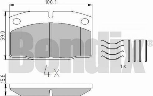 BENDIX 510016 - Тормозные колодки, дисковые, комплект autosila-amz.com