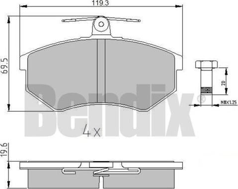 BENDIX 510030 - Тормозные колодки, дисковые, комплект autosila-amz.com