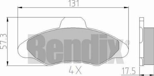 BENDIX 510029 - Тормозные колодки, дисковые, комплект autosila-amz.com