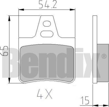 BENDIX 510076 - Тормозные колодки, дисковые, комплект autosila-amz.com