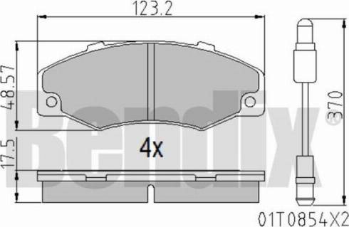 BENDIX 510194 - Тормозные колодки, дисковые, комплект autosila-amz.com