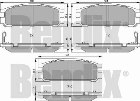 BENDIX 510144 - Тормозные колодки, дисковые, комплект autosila-amz.com