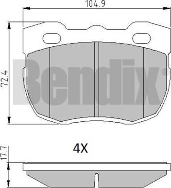 BENDIX 510180 - Тормозные колодки, дисковые, комплект autosila-amz.com