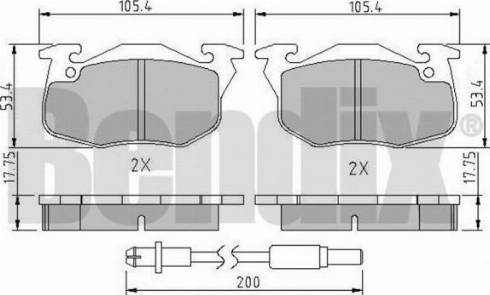 BENDIX 510187 - Тормозные колодки, дисковые, комплект autosila-amz.com