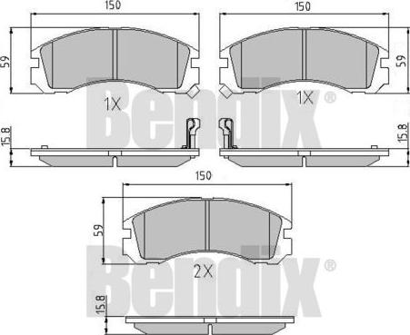 BENDIX 510136 - Тормозные колодки, дисковые, комплект autosila-amz.com