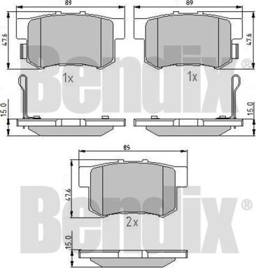 BENDIX 510132 - Тормозные колодки, дисковые, комплект autosila-amz.com