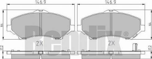 BENDIX 510850 - Тормозные колодки, дисковые, комплект autosila-amz.com