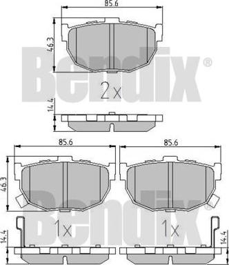 BENDIX 510806 - Тормозные колодки, дисковые, комплект autosila-amz.com