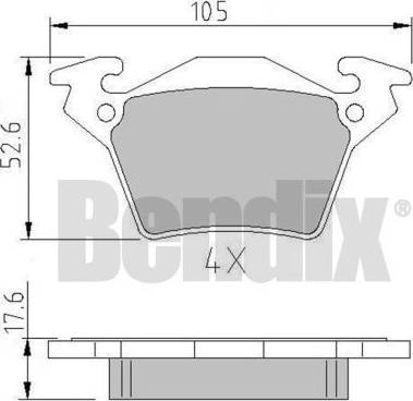 BENDIX 510823 - Тормозные колодки, дисковые, комплект autosila-amz.com