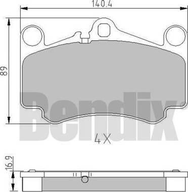 BENDIX 510872 - Тормозные колодки, дисковые, комплект autosila-amz.com