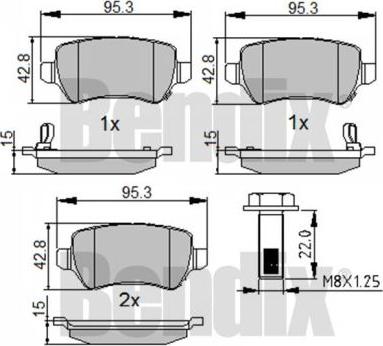 BENDIX 510399 - Тормозные колодки, дисковые, комплект autosila-amz.com