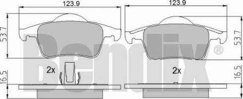 BENDIX 510346 - Тормозные колодки, дисковые, комплект autosila-amz.com