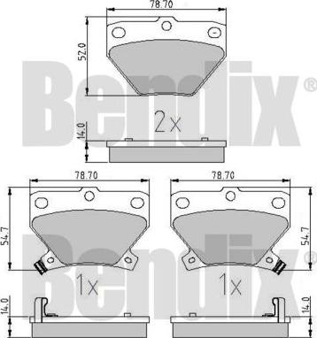 BENDIX 510359 - Тормозные колодки, дисковые, комплект autosila-amz.com