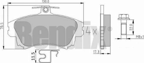 BENDIX 510354 - Тормозные колодки, дисковые, комплект autosila-amz.com