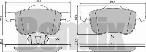 BENDIX 510352 - Тормозные колодки, дисковые, комплект autosila-amz.com