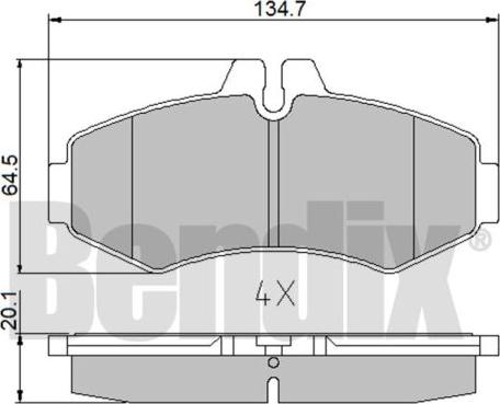 BENDIX 510357 - Тормозные колодки, дисковые, комплект autosila-amz.com