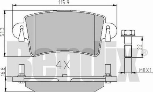 BENDIX 510369 - Тормозные колодки, дисковые, комплект autosila-amz.com