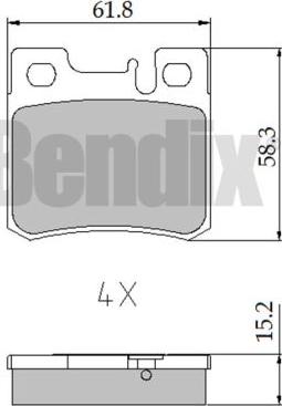 BENDIX 510300 - Тормозные колодки, дисковые, комплект autosila-amz.com