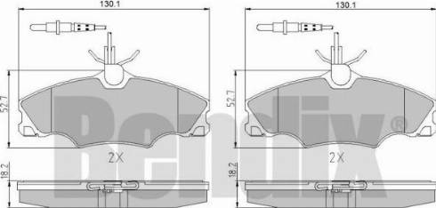 BENDIX 510291 - Тормозные колодки, дисковые, комплект autosila-amz.com