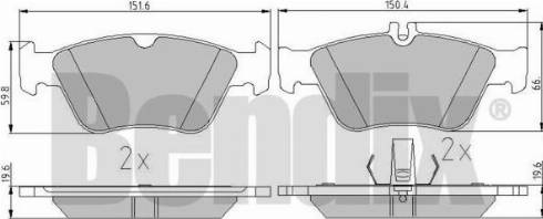 BENDIX 510293 - Тормозные колодки, дисковые, комплект autosila-amz.com