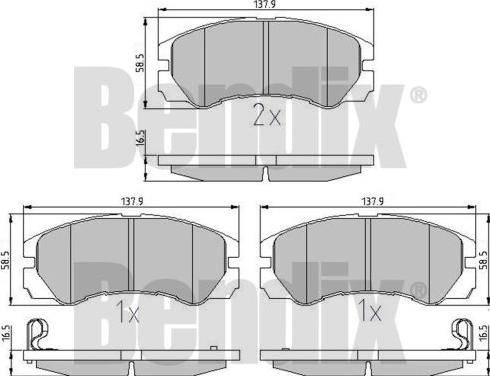 BENDIX 510254 - Тормозные колодки, дисковые, комплект autosila-amz.com