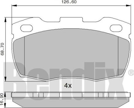 BENDIX 510260 - Тормозные колодки, дисковые, комплект autosila-amz.com