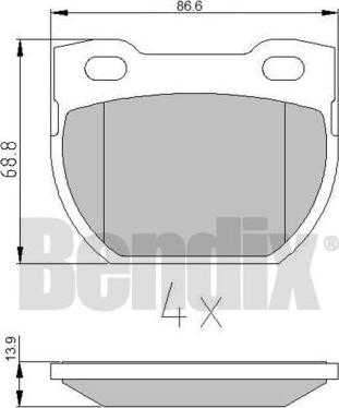 BENDIX 510261 - Тормозные колодки, дисковые, комплект autosila-amz.com