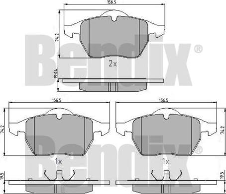 BENDIX 510263 - Тормозные колодки, дисковые, комплект autosila-amz.com