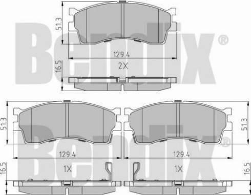 BENDIX 510206 - Тормозные колодки, дисковые, комплект autosila-amz.com