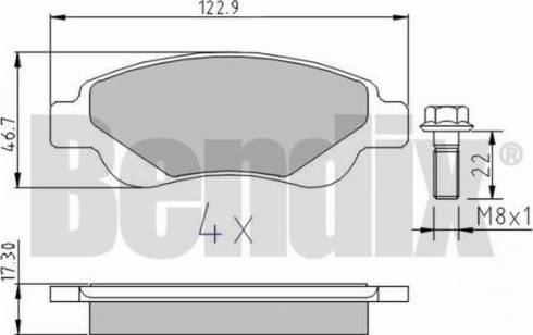 BENDIX 510215 - Тормозные колодки, дисковые, комплект autosila-amz.com