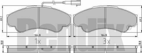 BENDIX 510212 - Тормозные колодки, дисковые, комплект autosila-amz.com