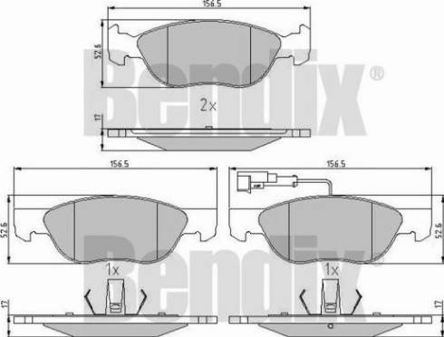 BENDIX 510287 - Тормозные колодки, дисковые, комплект autosila-amz.com