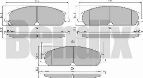 BENDIX 510231 - Тормозные колодки, дисковые, комплект autosila-amz.com