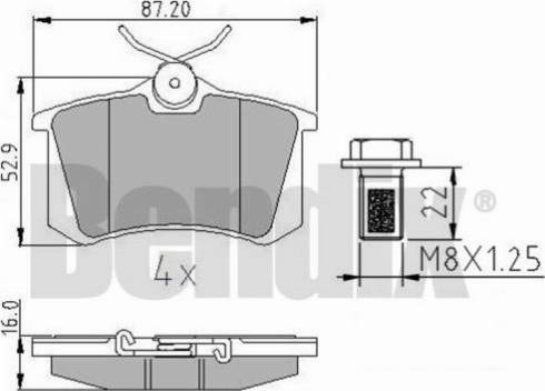 BENDIX 510225 - Тормозные колодки, дисковые, комплект autosila-amz.com