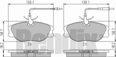 BENDIX 510274 - Тормозные колодки, дисковые, комплект autosila-amz.com