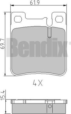 BENDIX 510278 - Тормозные колодки, дисковые, комплект autosila-amz.com