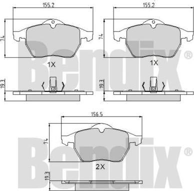 BENDIX 510273 - Тормозные колодки, дисковые, комплект autosila-amz.com