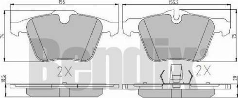 BENDIX 510799 - Тормозные колодки, дисковые, комплект autosila-amz.com