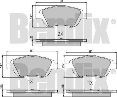 BENDIX 510767 - Тормозные колодки, дисковые, комплект autosila-amz.com