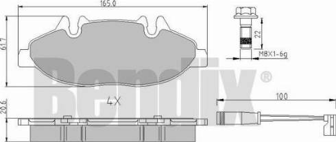 BENDIX 510706 - Тормозные колодки, дисковые, комплект autosila-amz.com