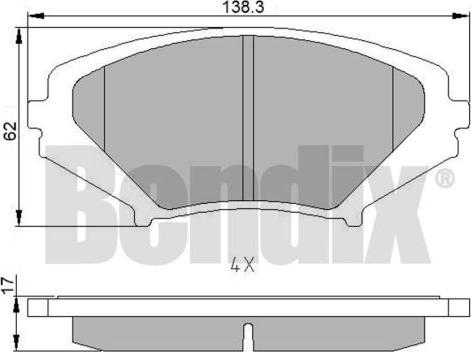 BENDIX 510700 - Тормозные колодки, дисковые, комплект autosila-amz.com