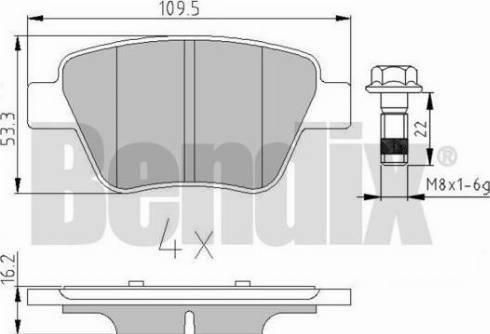 BENDIX 510719 - Тормозные колодки, дисковые, комплект autosila-amz.com