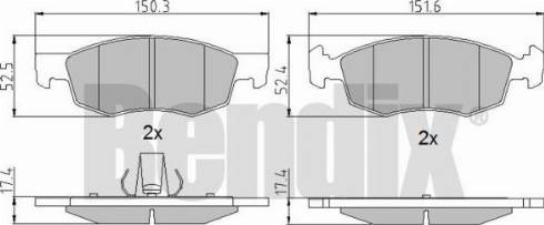 BENDIX 510718 - Тормозные колодки, дисковые, комплект autosila-amz.com