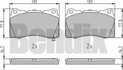 BENDIX 510786 - Тормозные колодки, дисковые, комплект autosila-amz.com