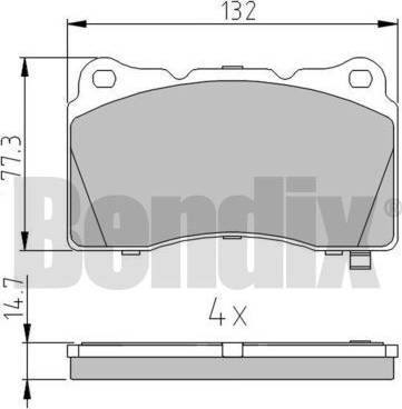 BENDIX 510783 - Тормозные колодки, дисковые, комплект autosila-amz.com