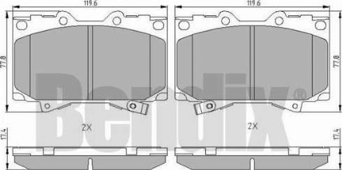 BENDIX 510735 - Тормозные колодки, дисковые, комплект autosila-amz.com