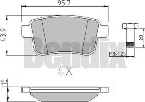 BENDIX 510729 - Тормозные колодки, дисковые, комплект autosila-amz.com