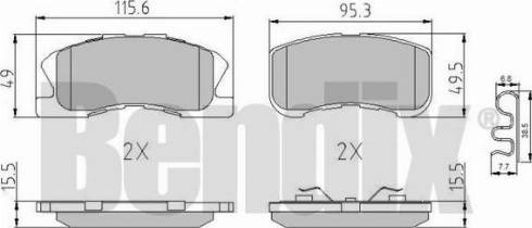 BENDIX 510721 - Тормозные колодки, дисковые, комплект autosila-amz.com